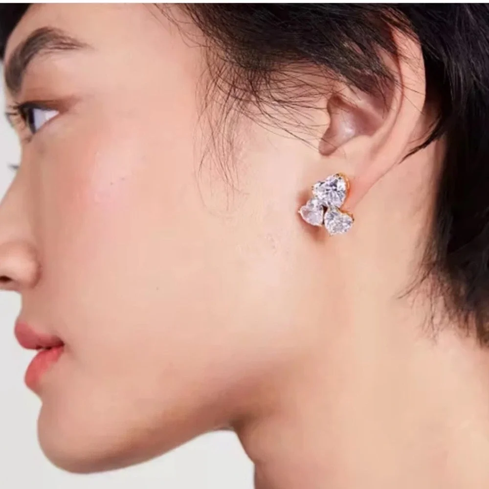 Kate Spade NWT‎ My Love Silver clear gold Earrings